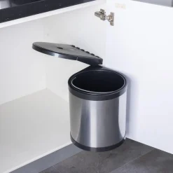 TrendLine Einbaumülleimer 12 L Edelstahl Glänzend Ca. 26,5 X 29 Cm