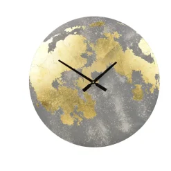 Accent By Nielsen Wanduhr, Grau/Gold, Rund, Außenformat: 61 Cm