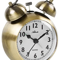 Atlanta 2101/9 Wecker Quarz Analog Golden Doppelglockenwecker Leise Ohne Ticken