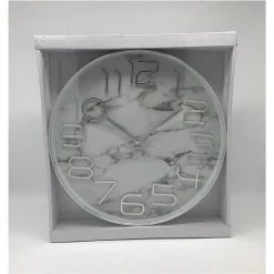 Almina Wanduhr Marmor Optik Weiss AL-8913