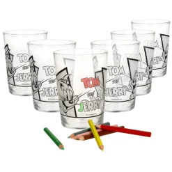 MamboCat 6x Tom&Jerry Glas Zum Anmalen Für Kinder Selber Bemalen Geburtstag Geschenk