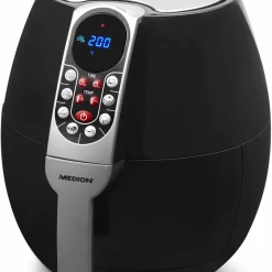 MEDION Heißluftfritteuse, Ca. 1500 Watt, Digitales Bedienfeld, Nutzinhalt Gesamt 4 Liter, Ölfreies Frittieren, 30 Min Timer, Überhitzungsschutz, MD17320 Schwarz -Kaufland Geschäft 1b3d4732bcb3c82ee4fa7d72a3bac2e0