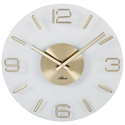 Atlanta 4514/9 Wanduhr Quarz Analog Glas Golden Rund