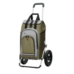 Andersen Shopper Royal Alu Klappbar Mit Luftreifen Ø 29 Cm Und 49 Liter Tasche Hydro 2.0 Khaki Mit Kühlfach