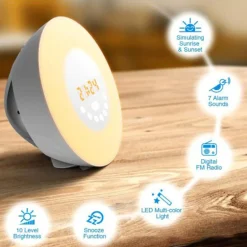 Mmgoqqt Wake Up Light Wecker - Sonnenaufgang Sonnenuntergang Analoger Tageslichtwecker Mit 2 Alarmen, 10 Helligkeiten, Schlummerfunktion, 6 Natürlichen Geräuschen, UKW-Radiowecker -Kaufland Geschäft 226c057d8dacfec88c8ade12d94e66d1