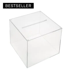 EH Design Losbox Aus Acryl Mit Abnehmbarem Deckel 25 X 25 X 25 Cm