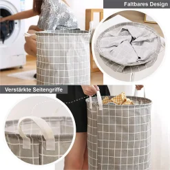 Jormftte Wäschekorb, Verdickte Faltbarer Runde, Wasserdicht Wäschesack Für Wäsche Spielzeug Badzimmer Kinderzimmer, 33 × 33 × 43 Cm -Kaufland Geschäft 240ec9385bfd69ae58182b0b8c3c88ea