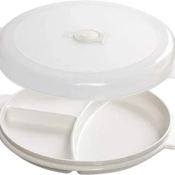 Astor24 2 X Mikrowellenteller Mit Deckel Menüteller 3 Fach Teilung Mikrowellengeschirr