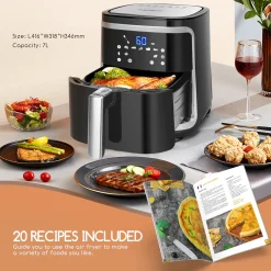 Aigostar Cube - 7L Heißluftfritteuse, Friteuse Heissluft 1900 W Heissluftfriteuse, 7 Programmen, Warmhalten, 20 Rezepte, Ohne Öl, Für 6-10 Personen, Air Fryer Mit Digitalem LED-Touchscreen, Schwarz -Kaufland Geschäft 39c2813907e8f21cf2407299fd83c928