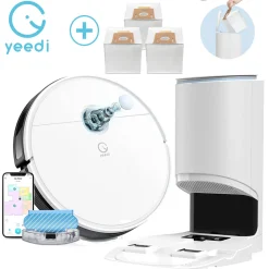 Yeedi Vac Station, 3-in-1 Saugroboter Mit Absaugstation, Wischfunktion, 3000 Pa Saugkraft, Teppicherkennung, Raumkarte Und Visuelle Navigation, Virtuelle Grenze