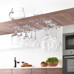 Gravidus 2er Set Weinglashalter Gläserhalter Gläserschiene Ständer Halter Für Weingläser, Größe:26 Cm