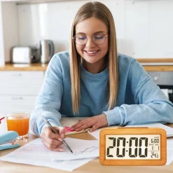 Qiangzhipow LED Holz Digitaler Wecker Alarm Zeitanzeige Uhr Schlummerfunktion LCD -Kaufland Geschäft 431854e54da69a88c0ceabf04062c8a9