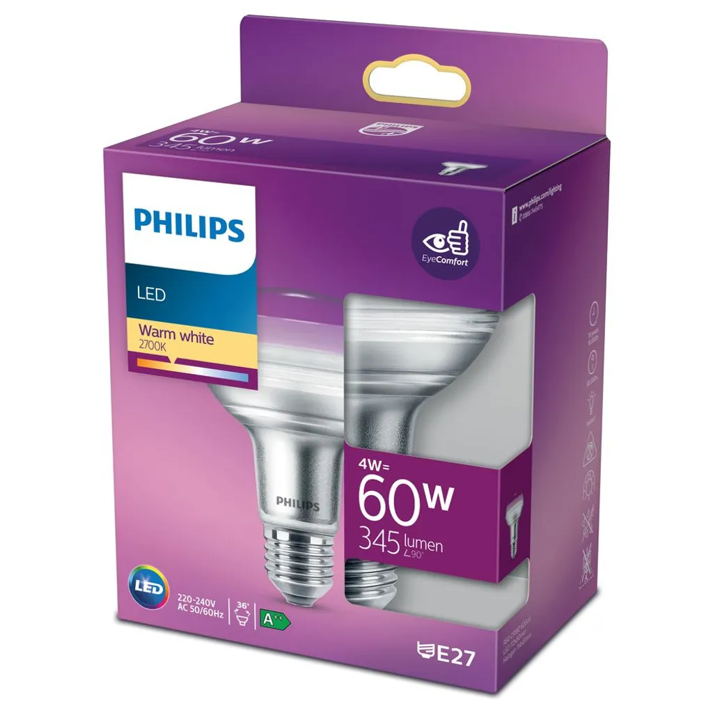 Philips LED Leuchtmittel R80 Glas Reflektor 4W = 60W E27 345lm warmweiß 2700K flood 36° Philips LED Leuchtmittel R80 Glas Reflektor 4W = 60W E27 345lm Warmweiß 2700K Flood 36° -Kaufland Geschäft 458de580ed7cdf15595582d1c6cff012