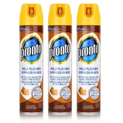 SC Johnson Pronto Holz-Flächen Classic 250ml - Entstaubt, Glanz Und Schützt (3er Pack)