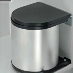 Wesco Rondo Einbaumülleimer - Rund, Silber, Fassungsvermögen 15 Liter
