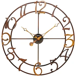 AMS 9566 Wanduhr Quarz Analog Metall Rund