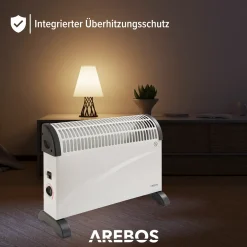 AREBOS Elektroheizer, Konvektor, 2000 Watt, Thermostat, Frostwächter-Funktion , Mit Standfüßen Oder Zur Wandmontage, Elektrische Konvektorheizung(Standard) -Kaufland Geschäft 60e58cf1f14605da071eeb68806118cb
