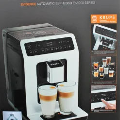 Krups EA891D Evidence Kaffeevollautomat - 2,3L, OLED-Bedienfeld Mit Touchcreen, Edelstahl-Kegelmahlwerk 1450W, Metall
