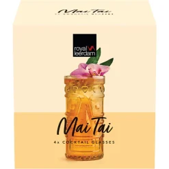 James Cooke Mai Tai Cocktailset, 5 Teilig, Bestehend Aus 4 Mixgläser 44 Cl Für Cocktails + 1 Shaker 0,7 Liter Edelstahl, Spülmaschinenfest