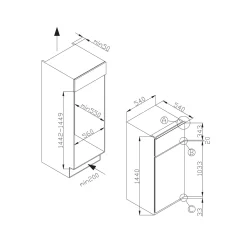 Amica EKGC 16166, Kühl-Gefrierkombination, 1450 Mm Nische, Schlepptür-Technik, -Kaufland Geschäft 6553c9f6ffa502bcf8ba601ef88dc43b