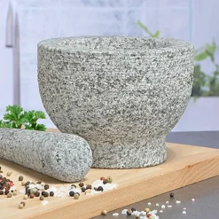 GAUMENKICK Mörser Aus Granitstein Mit Stößel - 15cm Durchmesser - Höhe: 11cm -Kaufland Geschäft 7258701e83e591c417b86a722f0c9600