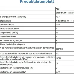 AEG - DPS5650AM - Flachschirm-Haube - Edelstahl - 60 Cm -Kaufland Geschäft 76764ebd4c193fbee7041dd7960d4e14