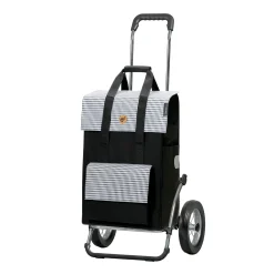 Andersen Shopper Andersen Einkaufstrolley Royal Klappbar Mit Metallspeichenrad Ø 25 Cm Und 54 Liter Einkaufstasche Milla Schwarz
