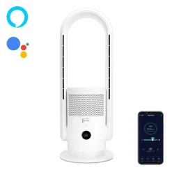 Djive ARC Heater 3in1 Rotorloser Heizlüfter, Ventilator & Luftreiniger, HEPA 14 Filter & UVC Gegen 99,995% Der Viren, Staub & Pollen, App Steuerung, Alexa, Google Home, Mit Heizfunktion, Schlafzimmer, Clean White