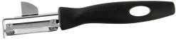 Fackelmann Universalschäler, Spargelschäler Mit Klinge Aus Edelstahl, Sparschäler Für Obst Und Gemüse (Farbe: Schwarz/Silber), Menge: 1 Stück