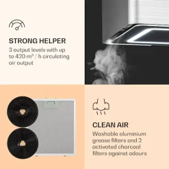 Klarstein Futurelight Smart Inselabzugshaube , Umluft 420m³/h , LED Beleuchtung , 3 Leistungsstufen ,Steuerbar Via WiFi Und Klarstein App Experience , Edelstahl -Kaufland Geschäft 80468fbded02814d5651728d7cd3573f