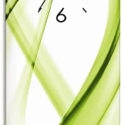 ARTland Glas Wanduhr Quarzuhr - Schwarzer Zeiger Abstrakte Komposition (grün) Größe: 20x60 Cm