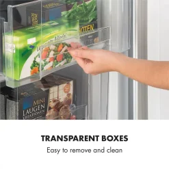 Klarstein Garfield XXL Gefrierschrank , , 81 Liter Gesamtvolumen , 3 Durchsichtige Boxen , Thermostat Mit 3 Stufen , Höhenausgleichende Füße , 39 DB , Silber -Kaufland Geschäft 821cac357bb8c98ce9cdfd71774dd519