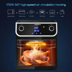 Aigostar - Ölfreie Fritteuse 8 L， Heißluftfritteuse Mit Klarsichtfenster， 1700 W， Doppelknopf & Doppel-LED-Touchscreen Heißluftfritteuse， 12 Voreingestellte Funktionen， Doppelkorb， Spülmaschinenfest， BPA-frei -Kaufland Geschäft 83a51ad4d5e4e2e5183906db5c2d4395