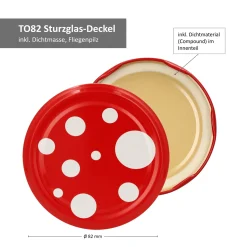 MamboCat 12x Einmachgläser 720ml Deckel Mit Fliegenpilz-Dekor Twist-Off TO 82 + Rezeptheft -Kaufland Geschäft 8436bf33250ec2e2f6f85bf90c70d9b0