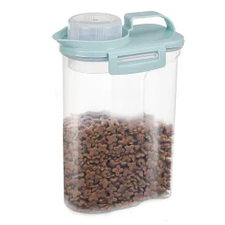 AnseeDirect Futtertonne Tierfutterbehälter 2kg Vorratsdose Schüttdose BPA-freier Kunststoff Luftdicht Wasserdicht 4,4 Pfund / 2KG Tiernahrung Aufbewahrungsbox Für Haustieren Hund, Katze, Vogel (Blau)