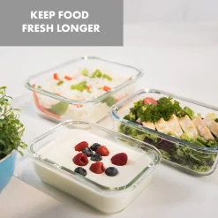 Klarstein Glaswerk Jardine III Frischhaltedosen Lunchboxen Auflaufform Mikrowellengeschirr , 640, 1040, 1520 Ml , 3 Stück , Borosilikatglas , Geeignet Für Backofen, Gefrierfach, Mikrowelle , Spülmaschinenfest , 100 % Dicht Mit Scharnierverschluss , Bruchsicher , Hitze- Und Kältebeständig , -Kaufland Geschäft 864ad374762df7b1b113a210a412701b