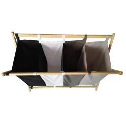 Jago® Wäschesortierer - Faltbar, 4 Fächer Aus Stoff, Aus Holz, Vierfarbig, Ca. 172 L Volumen, Größe (L/B/H): 98.5/40/72 Cm - Wäschekorb, Wäschebox, Wäschesammler -Kaufland Geschäft 8a4373e063095f43b331a315288c18e3