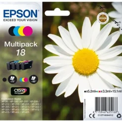 Epson® Epson 18 Multipack - 4er-Pack - 15.1 Ml - Schwarz, Gelb, Cyan, Magenta Epson