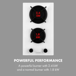 Klarstein Goldflame Domino Gaskochfeld , 2-flammig , Autark , 30 Cm , Einbau , Messing-Brenner , Erdgas/Propangas , Sicherheitsventile , Automatische Abschaltung , Topfträger Aus Gusseisen , Inkl. Schlauch Und Druckminderer , Glaskeramik Ø 8 Mm , Weiß -Kaufland Geschäft 9b34b6066caf1c1b86e42d773e4cffed