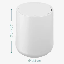 Navaris Tischabfalleimer Mülleimer Klein Mit Müllbeuteln - Abfalleimer Für Küchenplatte Schreibtisch Kosmetiktisch - Kosmetikeimer Müll Eimer Mit Druckdeckel - In Grau