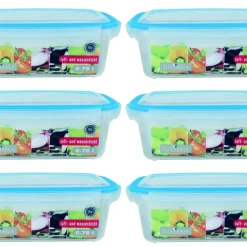 CENTI Frischhaltedosen Vorratsdosen Transparent Deckel Mit Clickverschluss 750 Ml 6 Stück