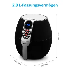 MEDION Heißluftfritteuse, Ca. 1500 Watt, Digitales Bedienfeld, Nutzinhalt Gesamt 4 Liter, Ölfreies Frittieren, 30 Min Timer, Überhitzungsschutz, MD17320 Schwarz -Kaufland Geschäft a7ec8570914a4e86a8401c1405509b6a