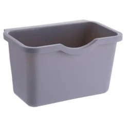 BAYLI Hänge Eimer Für Die Schranktür [20,3x13,5x12,5cm] Mülleimer Hängend | Abfalleimer FürMüll | Abfallsammler Für Die Küche | Abfall Korb Zum Einhängen | Auch Für Auto, Wohnmobil, LKW Geeignet [grau]