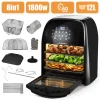 Jago® XXXL 8in1 Heißluftfritteuse 12L + 10 Zubehör - 1800W, LED Display Mit Touch Screen, 8 Programme / Timer, Ohne ÖL - Airfryer, Heißluft, Fritteuse, Heißluftofen, Backofen, Dehydrator, Grill -Kaufland Geschäft aca3541bebb504e9b2954dd6b33bf6c5