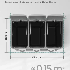 SONGMICS Mülleimer Für Die Küche, 3 X 8 Liter, Abfalleimer Aus Metall, 3-in-1 Treteimer, Mülltrennung, Mülltrennsystem, Mit 15 Müllsäcken, Einfach Zu Reinigen, Stahl, Weiß-grau LTB24WT 3 SONGMICS Mülleimer Für Die Küche, 3 X 8 Liter, Abfalleimer Aus Metall, 3-in-1 Treteimer, Mülltrennung, Mülltrennsystem, Mit 15 Müllsäcken, Einfach Zu Reinigen, Stahl, Weiß-grau LTB24WT -Kaufland Geschäft ad9937a051747565cd59431f642e6086