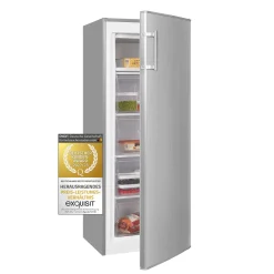 Exquisit Gefrierschrank GS230-H-040E Inoxlook | Nettoinhalt: 168L | EEK: E | Inoxlook