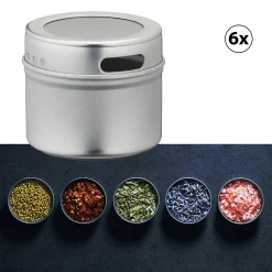 CEPEWA Aufbewahrungsdosen Magnetisch 6er Set Gewürzdosen Gewürzbehälter Mehrzweckdose Dosen