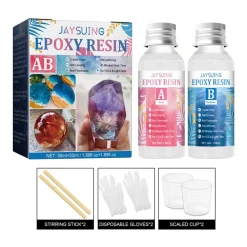 YisibaihTao Epoxidharz Klares Gießharz Set,Kristall-Epoxidharz Kit Ab Kleber Hartkleber Heimwerkerbedarf Kunstgussharzformen 50ml+50ml