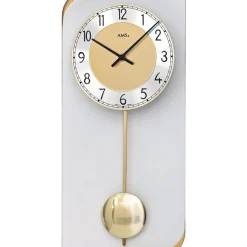 AMS Quarz-Pendeluhr, Quarz-Pendelwerk, 19x55x4cm, 7437