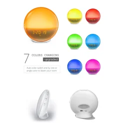 Jesunfuzhu Lichtwecker, Tageslichtwecker, Sonnenaufgang Sonnenuntergang Simulation, Wecklicht Mit Zwei Alarmen, 20 Helligkeitsstufen, Schlummerfunktion, 7 Naturgeräuschen Und FM Radio Für Erwachsene Und Kinder -Kaufland Geschäft b8fbb6a8aae9e64b34b55ac08305e35c